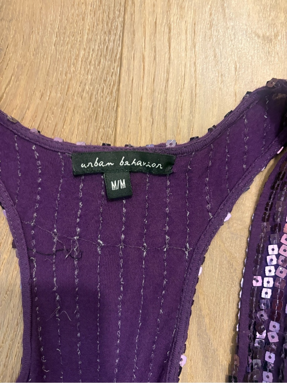 Purple Sequin Racerback Tank Top - Picture 2 of 3